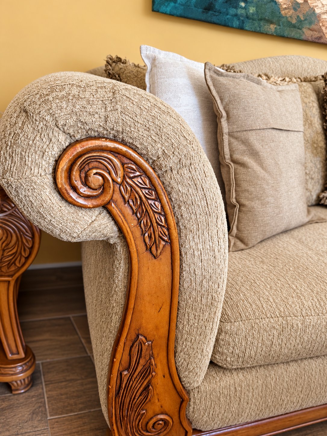Sofa carving detail