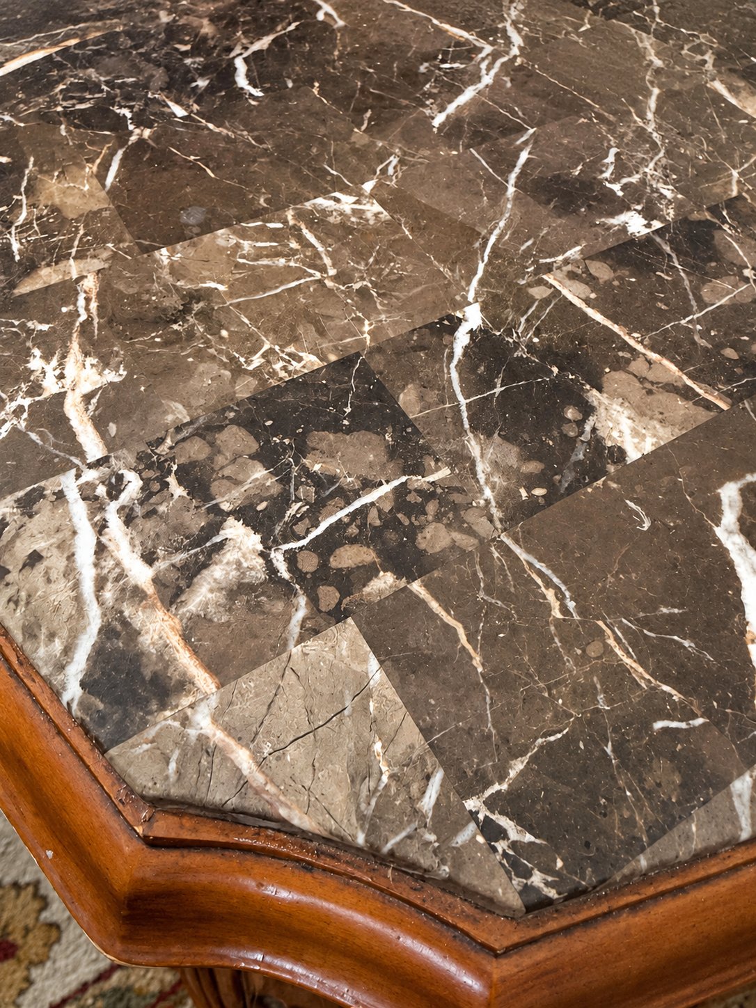 Marble tabletop detail