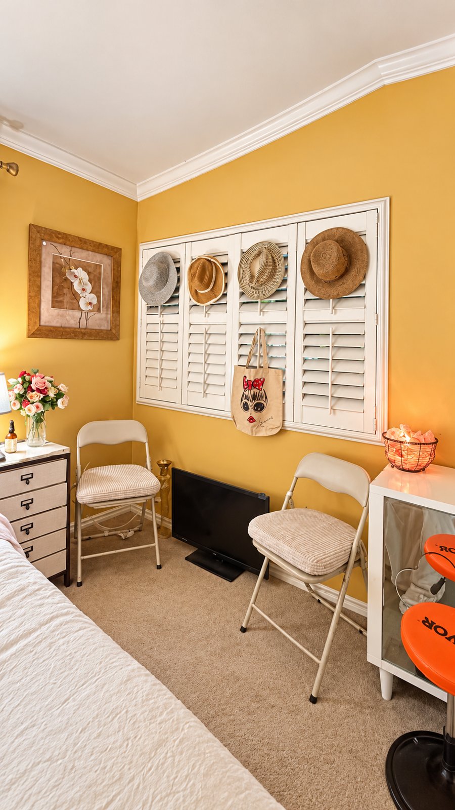 Hats and folding chairs