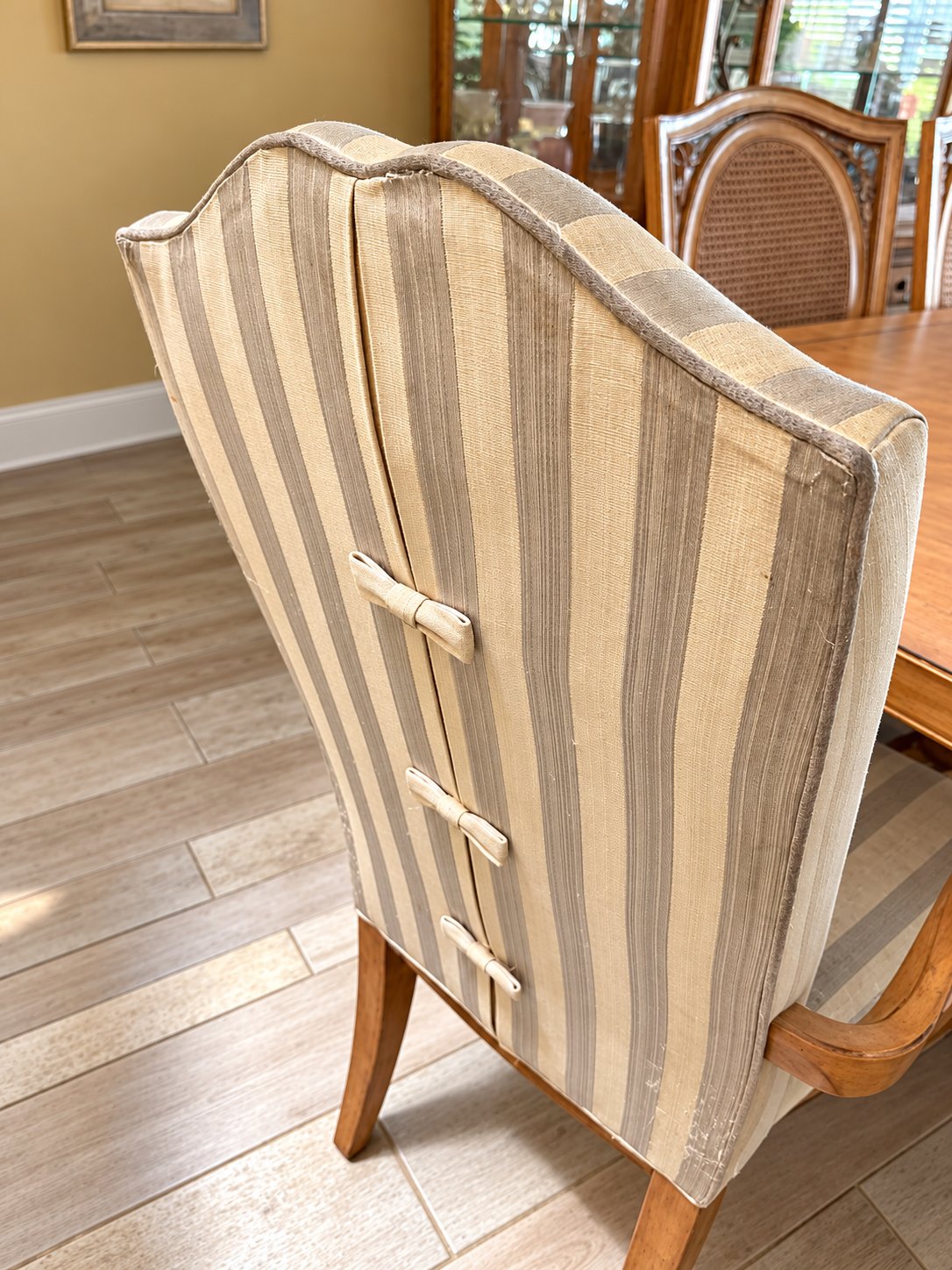 Striped chair back