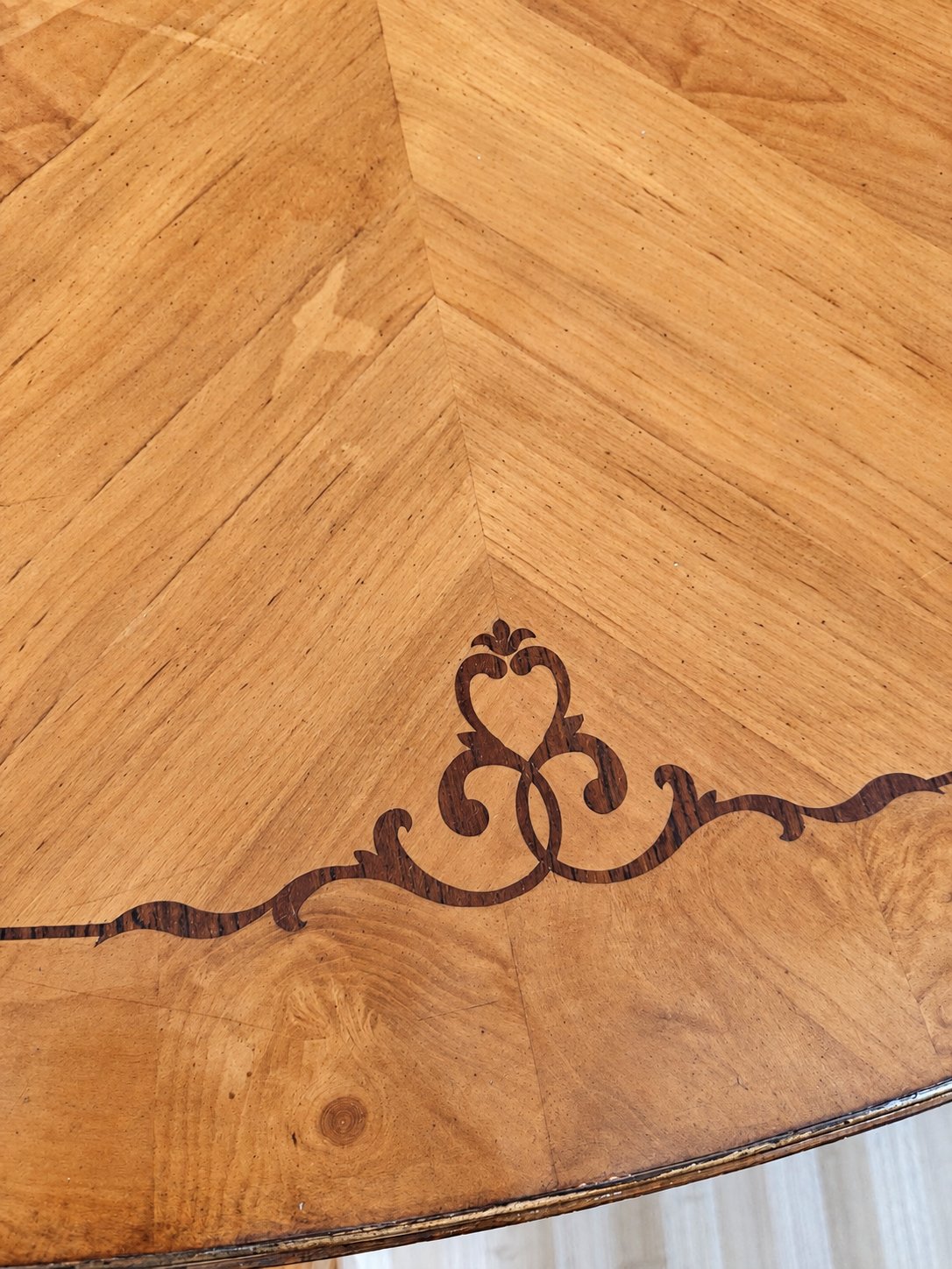 Wood inlay closeup