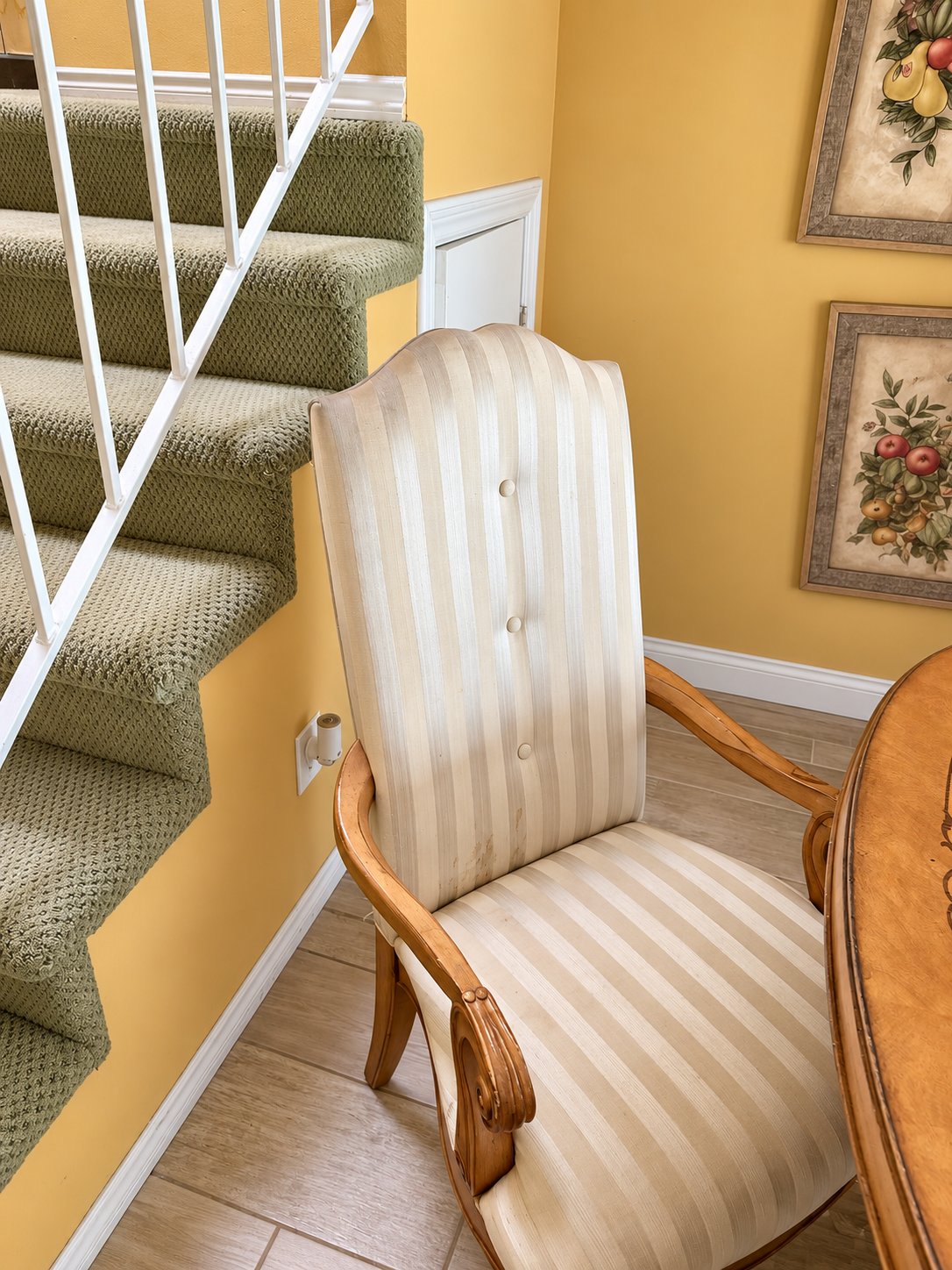 Striped armchair
